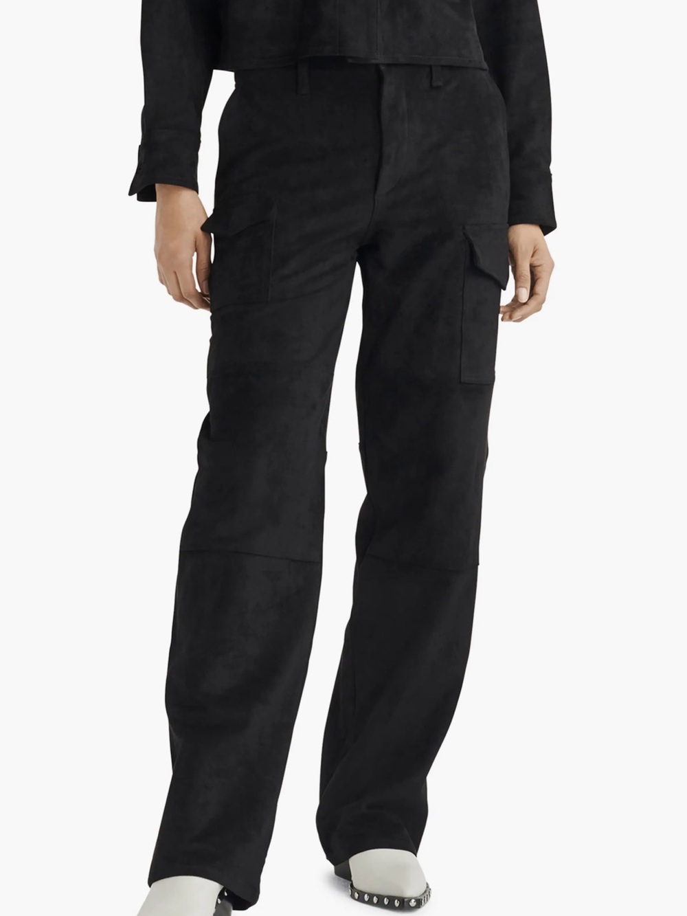 Rag & Bone - Black Faux Suede Cargo Pants - Size 29